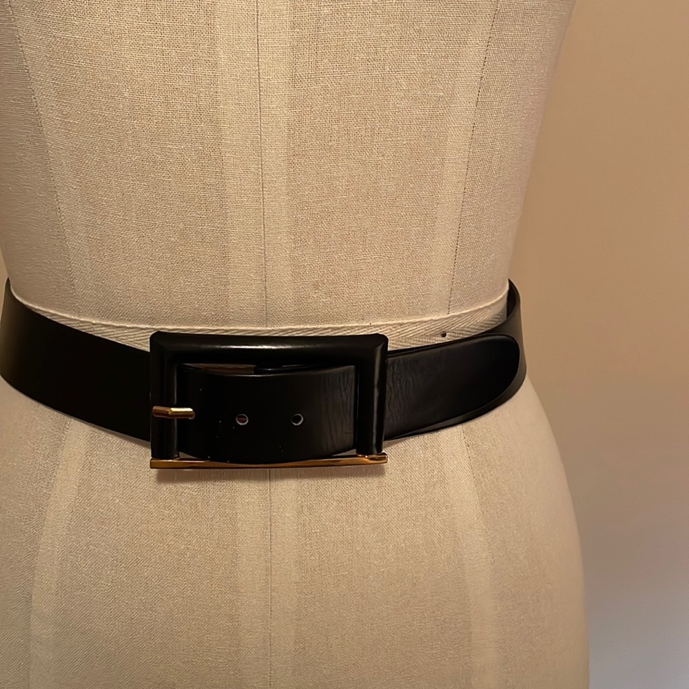 Galanos Black Leather Belt
